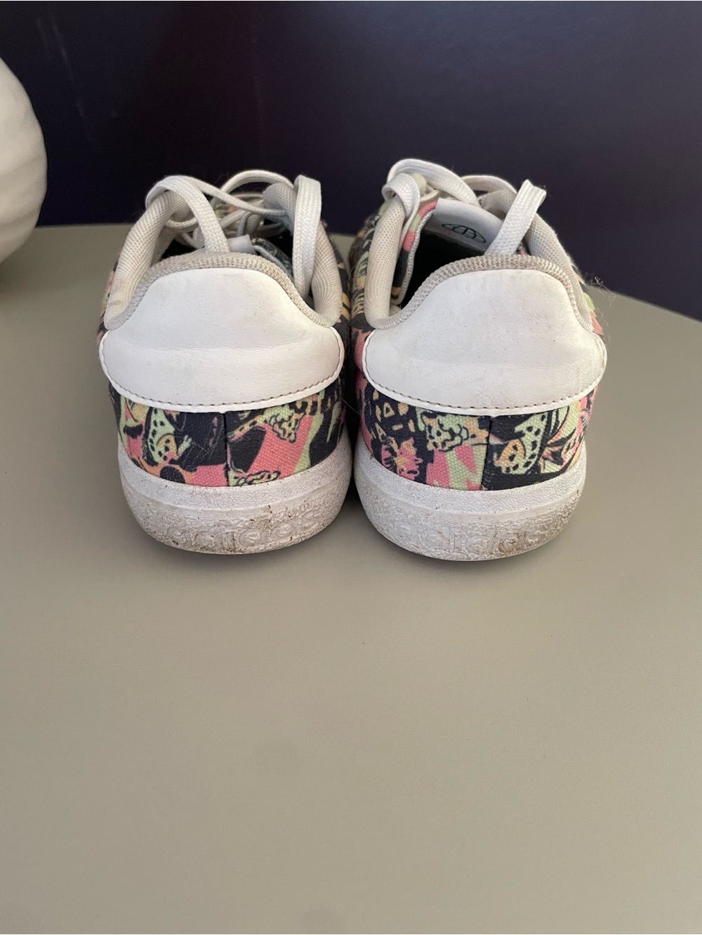 adidas Kids Multicolor Floral & Geometric Canvas Sneakers - Pink, Green, Black - Picture 3 of 4